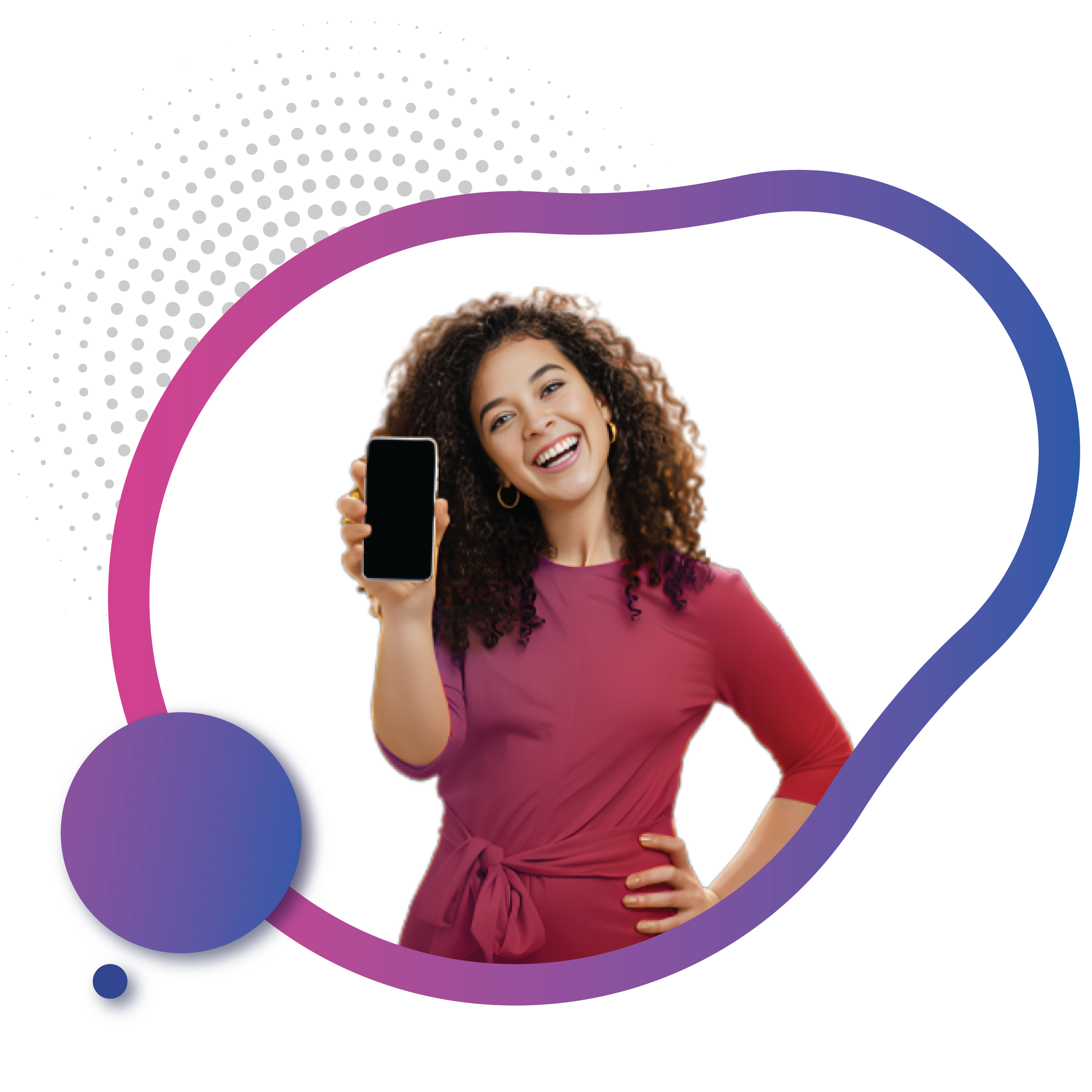 A girl displaying her smartphone with Telsim's online eSIM Network.